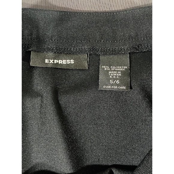 Express Skirt Womens Sz 5/6 Black White Contrast Stitching Straight Lined Slit - Picture 11 of 12